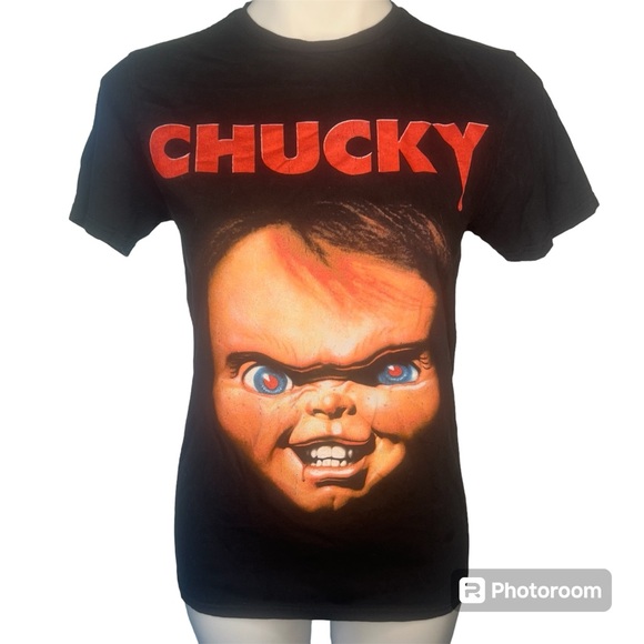 Chucky Childs Play Wanna Play 1988 VHS Cover Image Vintage T-Shirt Small - Picture 2 of 9